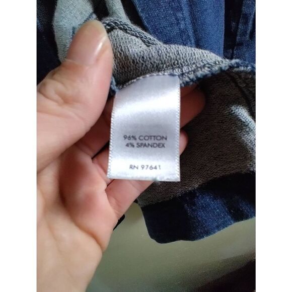 Pure Jill Indigo Bottom Shirt Button Up Hoodie Size Medium Blue - Picture 4 of 7